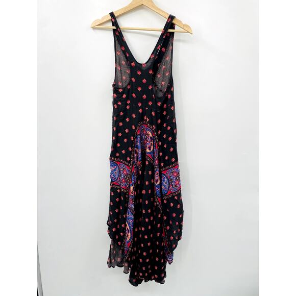 Free People Black Floral Midi Slip Dress - Picture 4 of 8